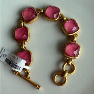 Julie Vos Gold Bracelet with Pink Accents